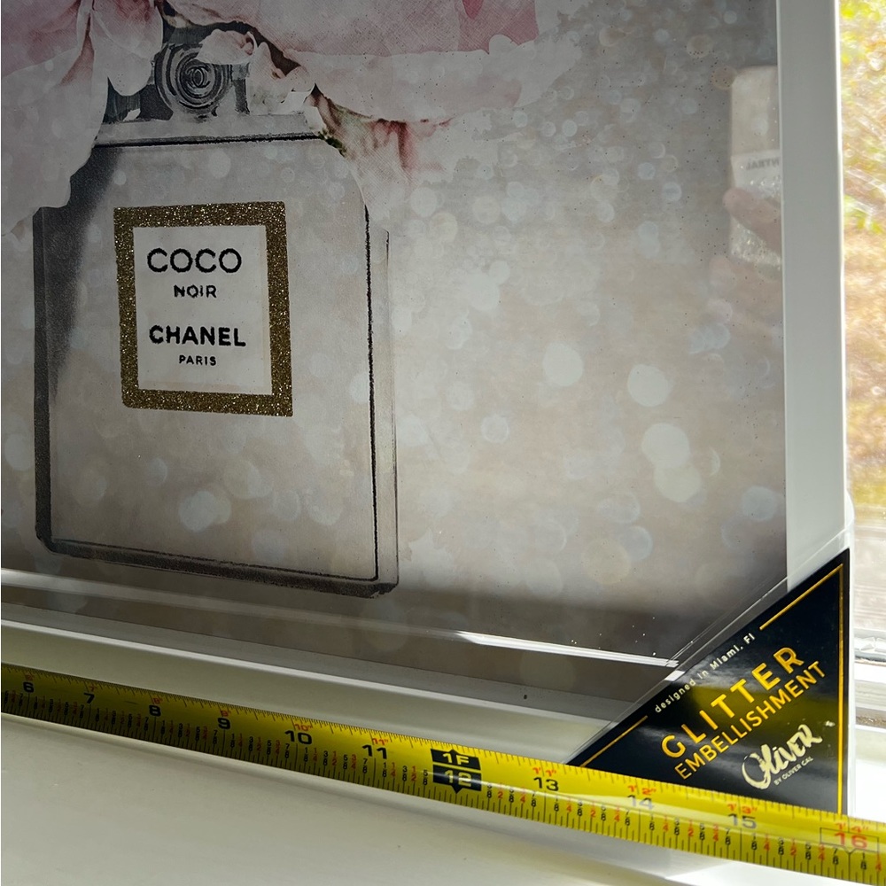 ๐ CHANEL PARIS Oliver Gal BOUQUET COCO NOIR DIAMOND DUST Canvas Print 16x16 NEW - Picture 5 of 5
